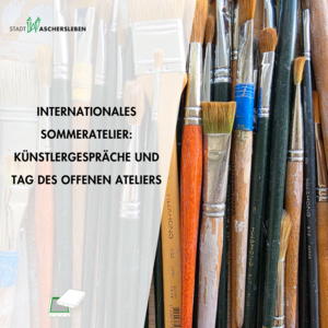 Pinsel in Nahmaufnahme als Hintergrund; Imagebild zum Sommeratelier 2025